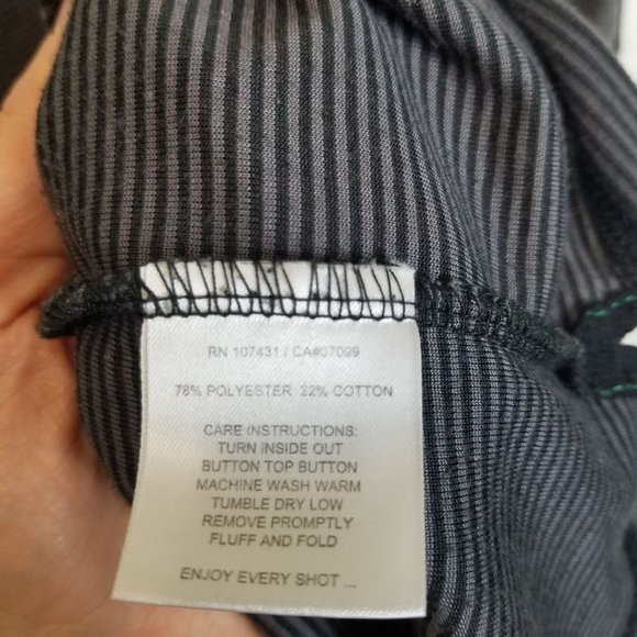 Link Soul Mens M Gray Striped Tempus Fugit Polo Shirt Short Sleeves Collared - Picture 7 of 8